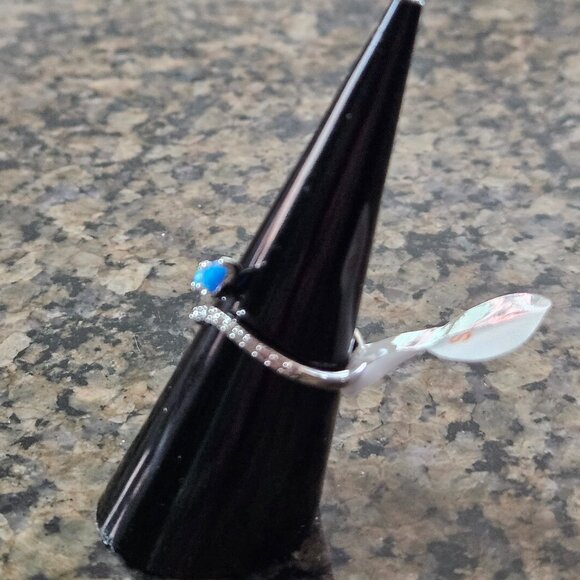 Bomb Party RBP7778 "Take Your Glance" Azure Blue Fire Opal Sz 6 - Picture 4 of 5